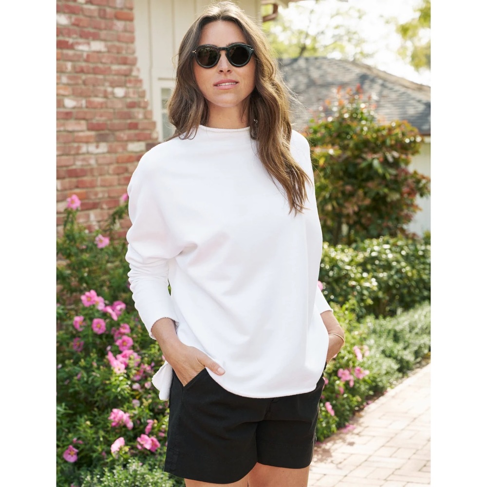 Frank & Eileen Effie Long-Sleeve Funnel Neck Capelet Shirt Size Large